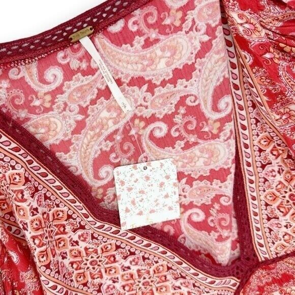 FREE PEOPLE NWT Luna Scarf Print Tunic Top/Dress- size S -‎ Boho Flowy Indie - Picture 5 of 8